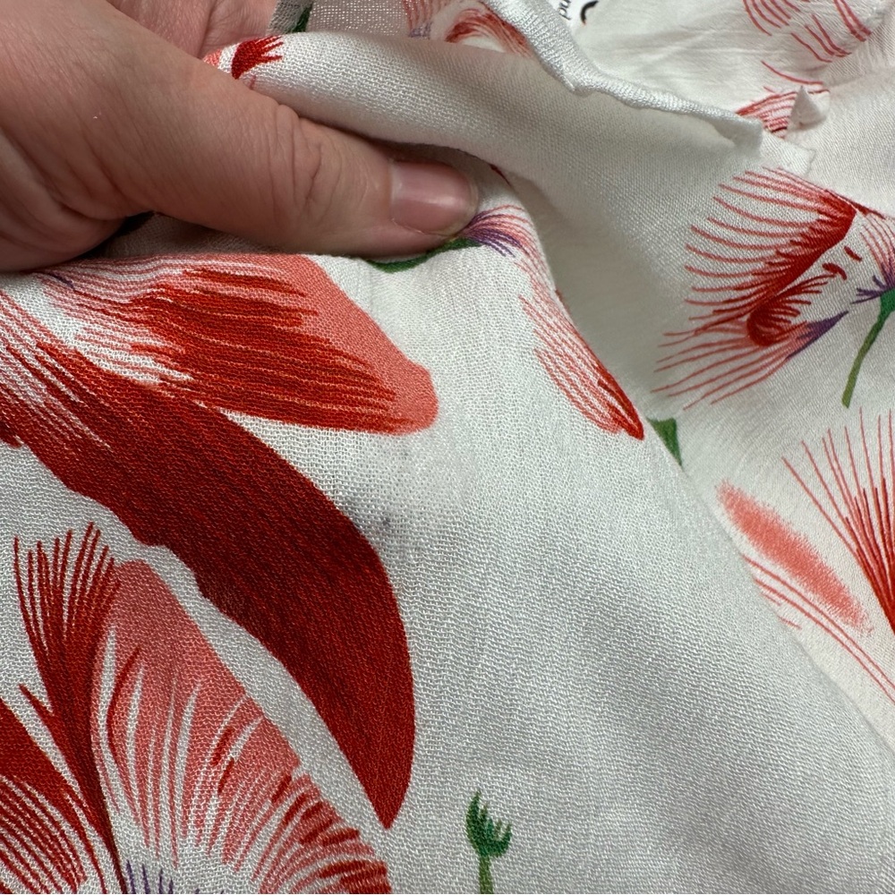 Promesa Cottagecore White Floral High Low Belted Ruffled Trim Maxi Dress Medium - Picture 6 of 9